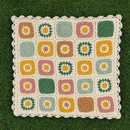 Floral Crochet Cushion Cover