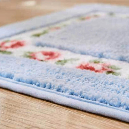 Floral Oval Plush Bath Mat