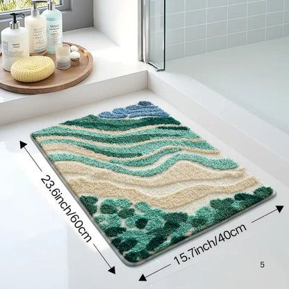 Ocean Wavy Pattern Bath Mat