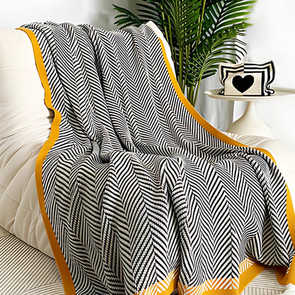 Golden Chevron Luxe Blanket