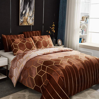 Golden Cosmo Hive | 3pcs Duvet Cover Sets