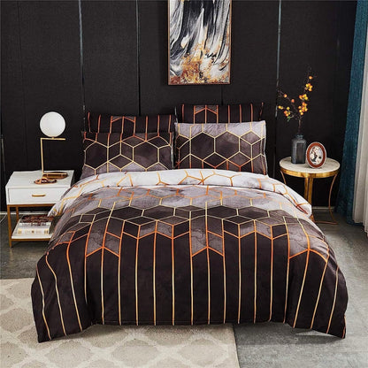 Golden Cosmo Hive | 3pcs Duvet Cover Sets