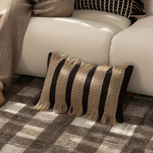Handwoven Bohemian Stripe Cushion Cover