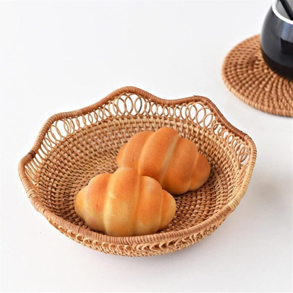 Handwoven Rattan Floral Basket