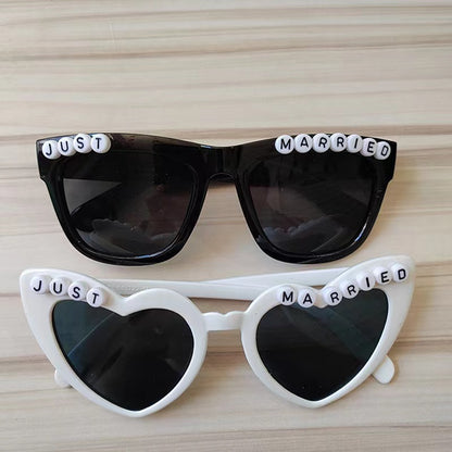 2 Pairs Bride and Groom Gift Just Married Sunglasses Wedding Party Photo Prop Decoration