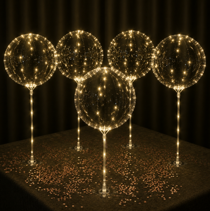 LED Light Up Balloon Centerpiece Kit with Self-Adhesive Balloon Stick Base for Weddings, Birthdays & Party Decorations