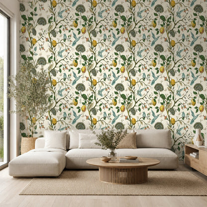 Lemon Bluebird PVC Adhesive Wallpaper