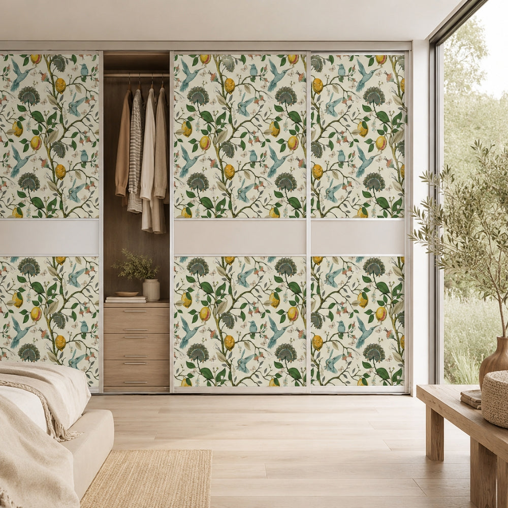 Lemon Bluebird PVC Adhesive Wallpaper