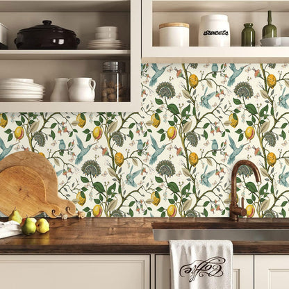 Lemon Bluebird PVC Adhesive Wallpaper