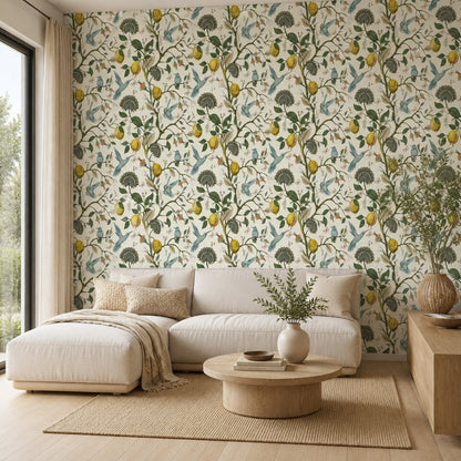 Lemon Bluebird PVC Adhesive Wallpaper