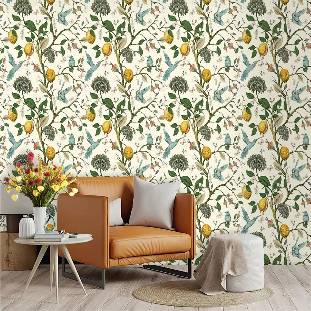Lemon Bluebird PVC Adhesive Wallpaper