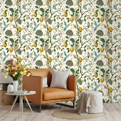 Lemon Bluebird PVC Adhesive Wallpaper