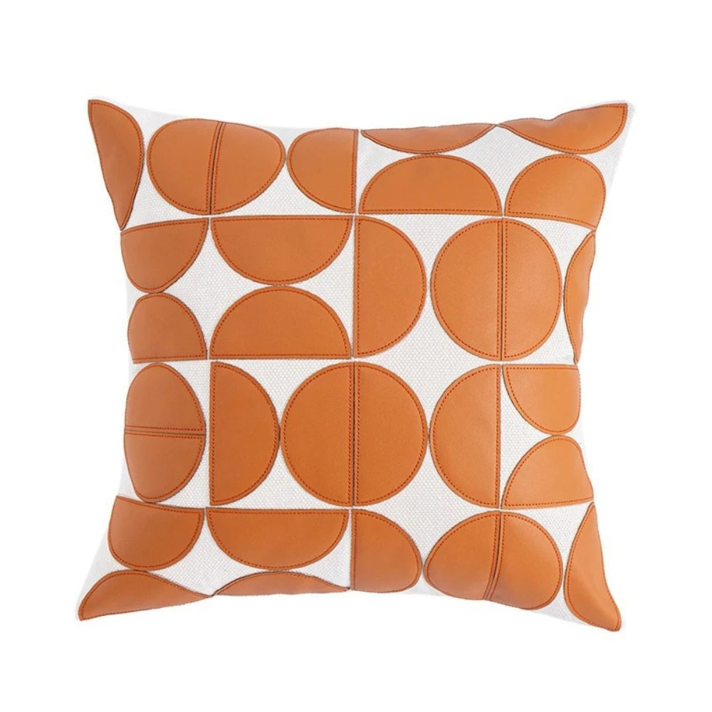 Luxury Embroidered Faux Leather Sofa Cushion Cover