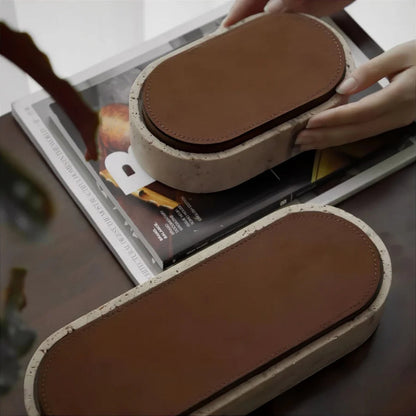 Marble Leather Lid Jewelry Storage Box