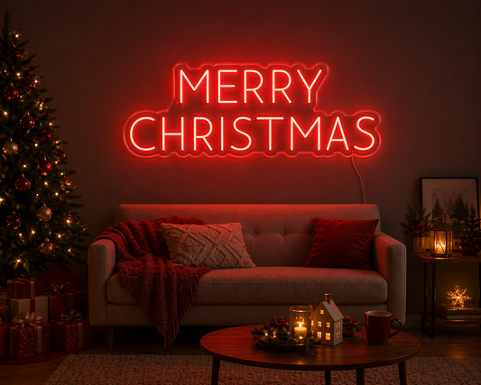 Merry Christmas Neon Sign LED Light Holiday Wall Decor for Living Room Party Bedroom