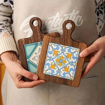 Moroccan Ebony Floral Wooden Trivets