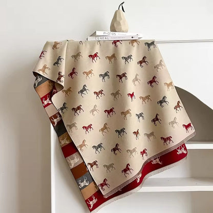 Noble Charm Horse Print Shawl Scarf