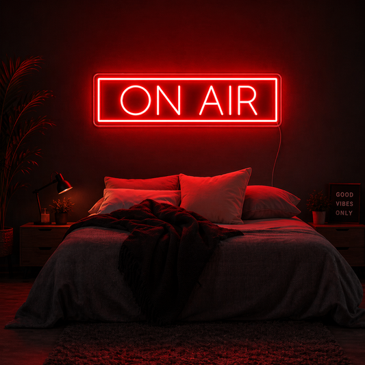 ON AIR Neon Sign for Streamers Red LED Gaming Room Light