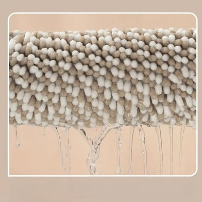 Pebble-Knit Striped Chenille Bath Mat
