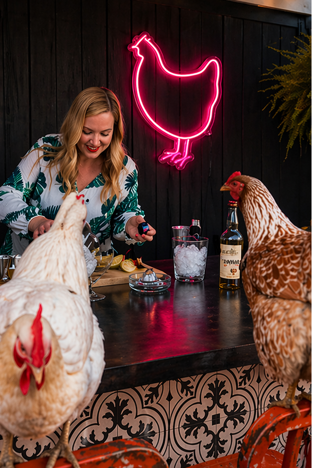 Chicken Neon Sign LED Wall Decor Farmhouse Kitchen Room Light