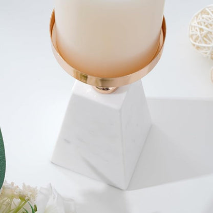 Pyramid Gold Marble Candle Holder