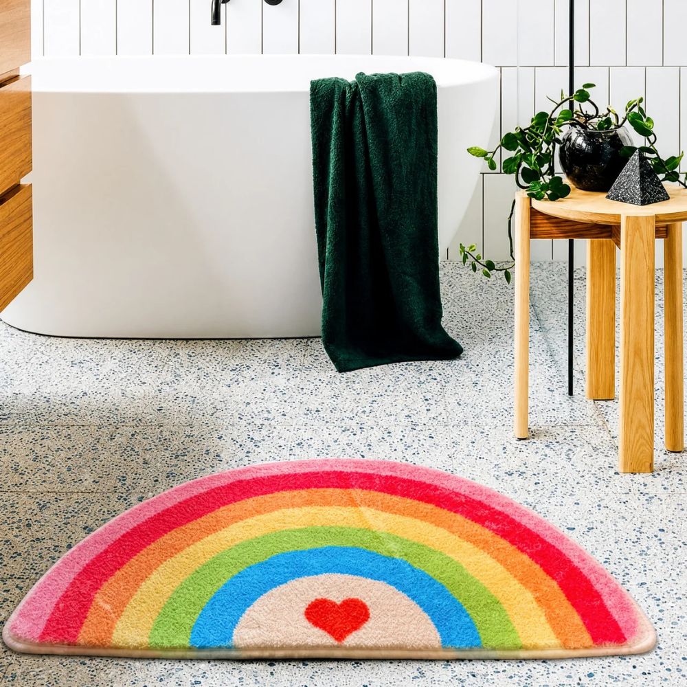 Rainbow Glow Half-Moon Bath Mat