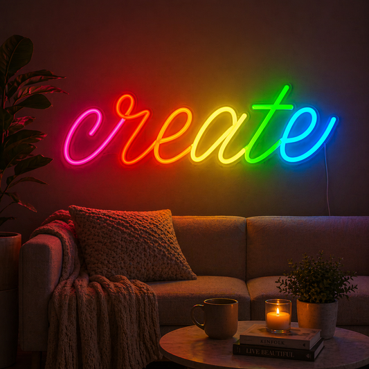 Create Rainbow Neon Sign LED Wall Decor for Bedroom Studio Creative Space