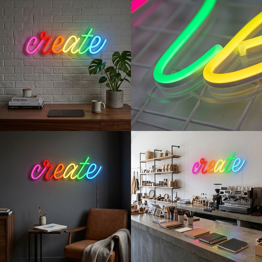 Create Rainbow Neon Sign LED Wall Decor for Bedroom Studio Creative Space