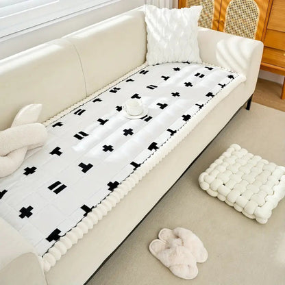 Ruffled Cloud Edge Quilted Couch Cover
