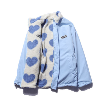 Fluffy Heart Double Sided Jacket