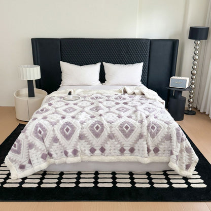 Zyra Double Layer Geometric Throw Blanket