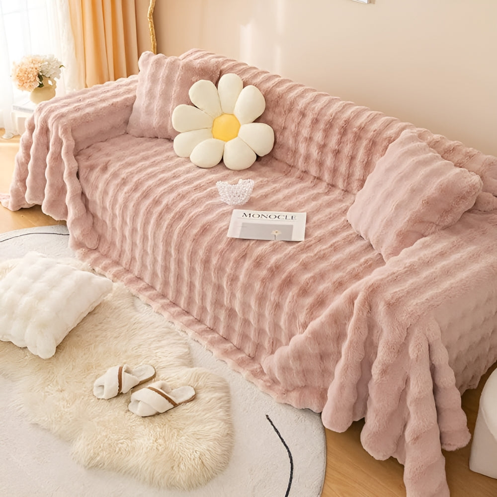 Rabbit Faux Fur Blanket Soft Sofa Cover