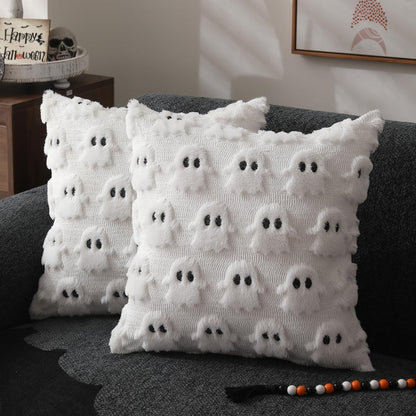 Spooky Ghost Plush Halloween Cushion Cover