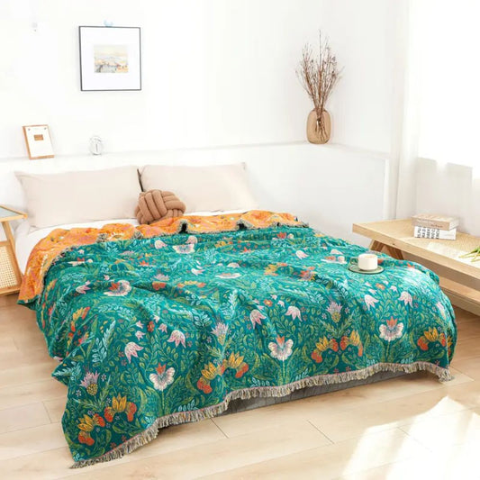 Sunset Forest Cotton Blanket