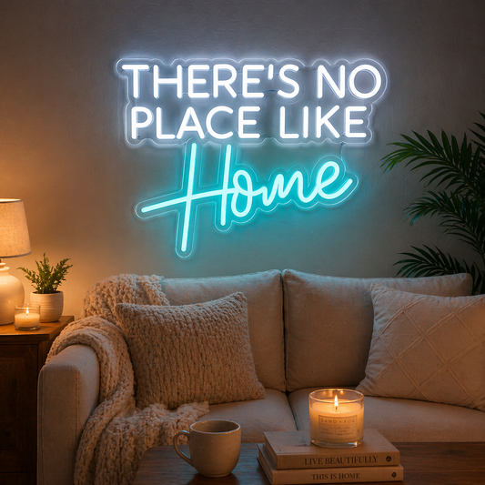 There’s No Place Like Home Neon Sign LED Wall Decor Cozy Living Room Light