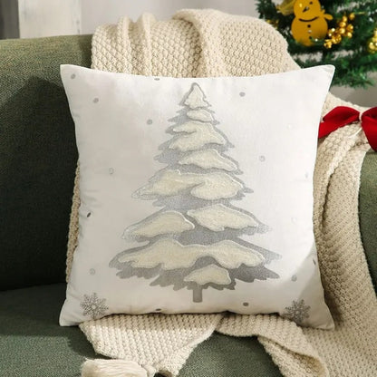 Velvet Christmas Tree Decorative Cushion Cover