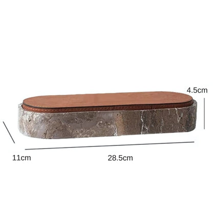 Marble Leather Lid Jewelry Storage Box