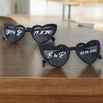 Wedding Sunglasses Trend: Custom Heart Shaped Sunglasses for Groom