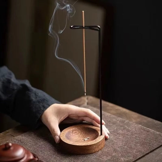 Wooden Incense Burner with Metal Holder