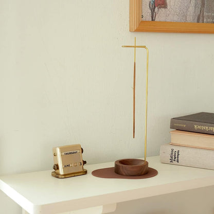 Wooden Incense Burner with Metal Holder