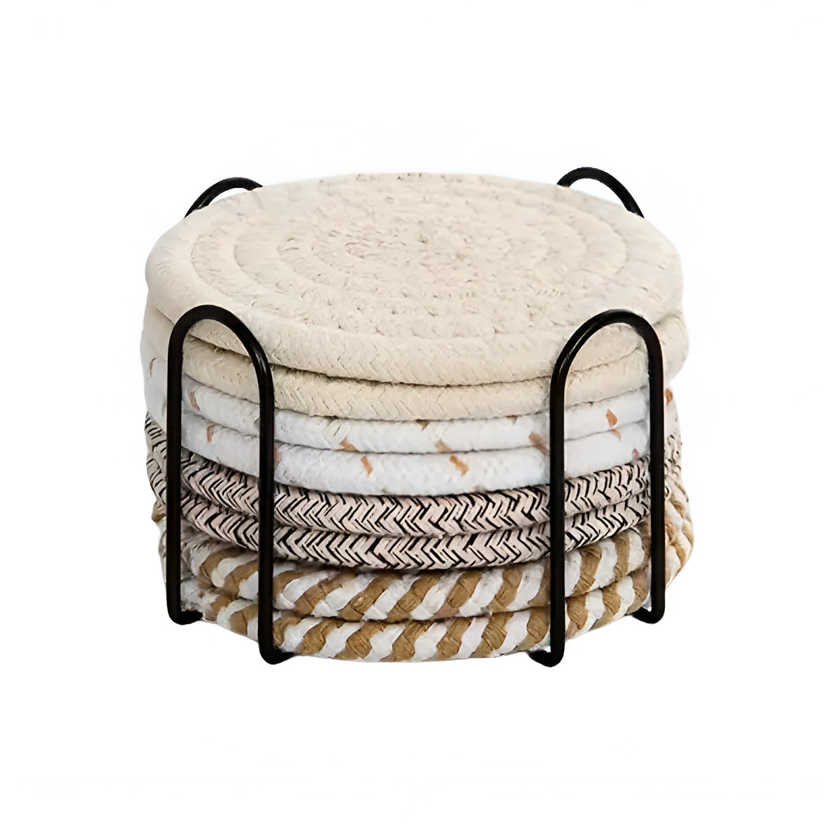 Woven Whirl Coaster Set | 8Pcs Set