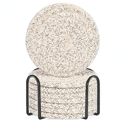 Woven Whirl Coaster Set | 8Pcs Set