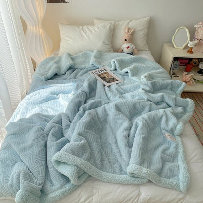Seraphina Soft Jacquard Rabbit Plush Blanket