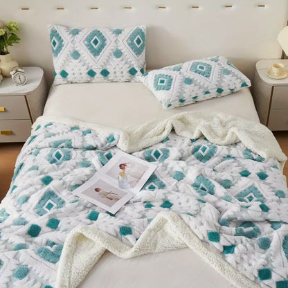Zyra Double Layer Geometric Throw Blanket