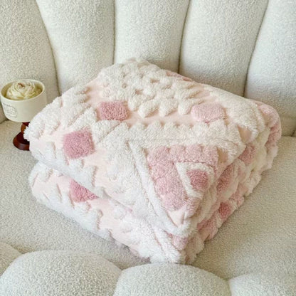 Zyra Double Layer Geometric Throw Blanket