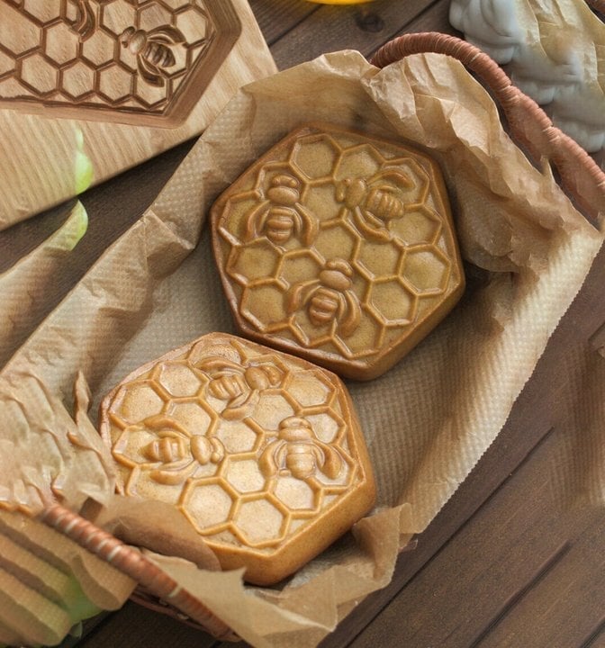 Wood patterned Cookie cutter - Embossing Mold For Cookies