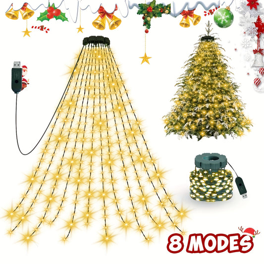 400/220 LED Christmas indoor light string, 20/11 string 78.74inch waterfall tree light, USB plug