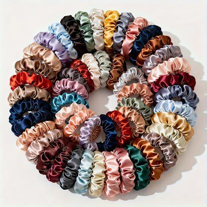 19pcs Set Non-Damaging Thin Scrunchies Hair Ties for Women & - Multi-Color Mix