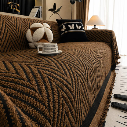 Chevron Herringbone Tassel Sofa Cover