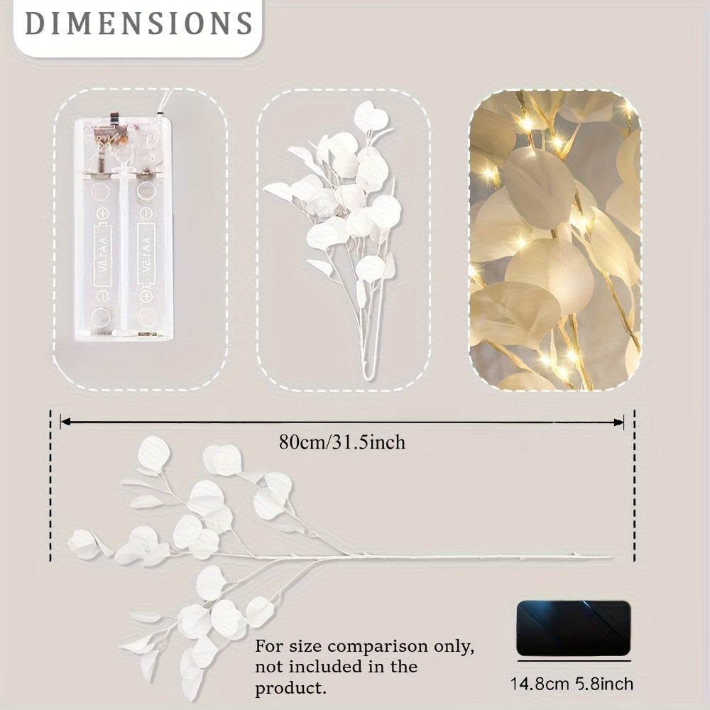 Apple Leaf Branch Lights, 20 LED Artificial Tree Lamps with White for Bedroom Bedside